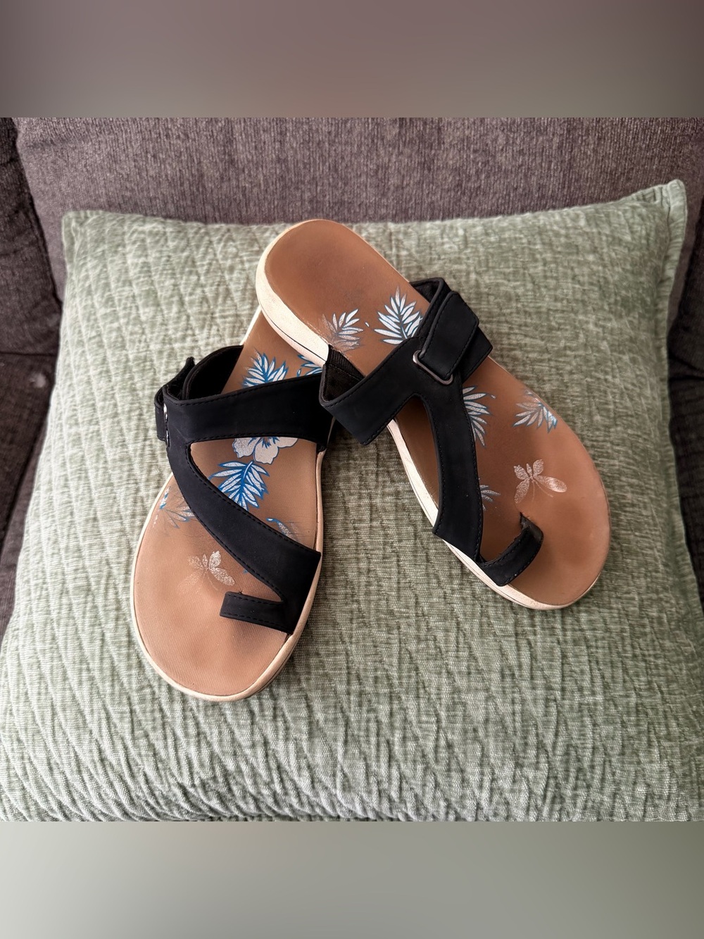 Easy Street Black Sport Slide Sandal Size 7.5
